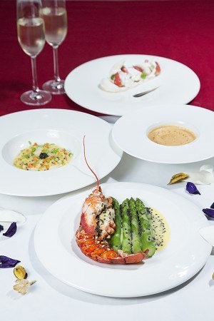 Whole Boston Lobster Green Asparagus and Caviar Butter Sauce